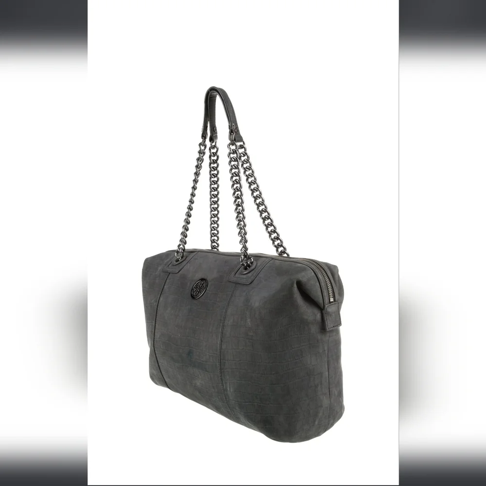 Tory Burch Black Shoulder Overnight Large Leather Bag Hobo
